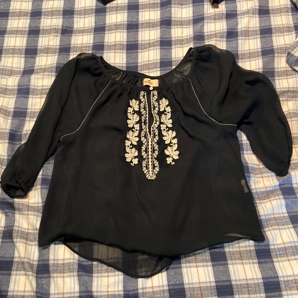 Hollister, sheer shirt size small